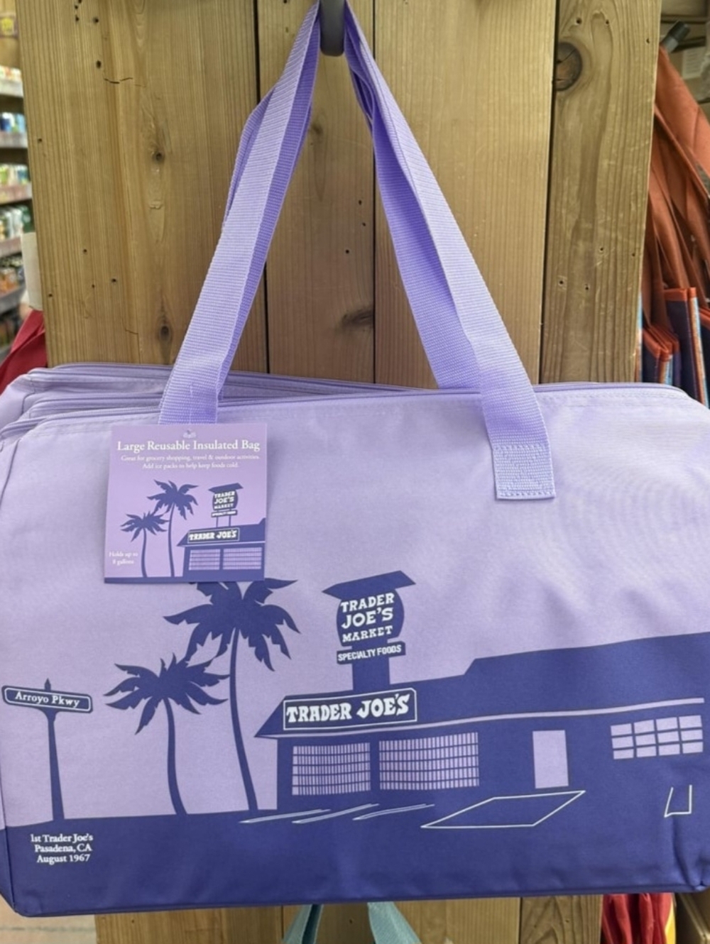 Limited Edition Trader joe's Purple Rain Lilac Lavender Insulated Cooler Bag